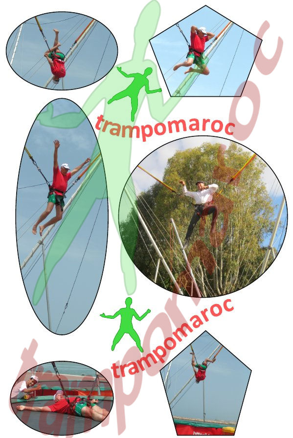 Le bungy trampoline vu de face