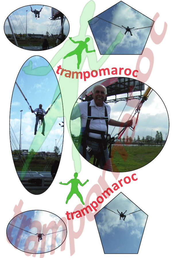 Le pilote relié aux élastiques du Bungy Éjection