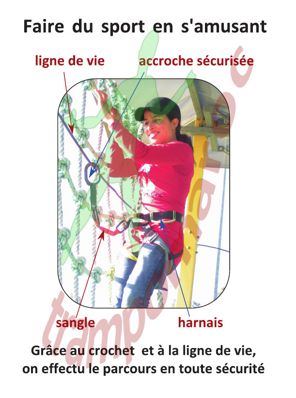La ligne de vie continue du parcours aventure